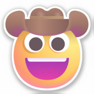 Shaded Cowboy Hat Face Emoji Cute Funny Adorable