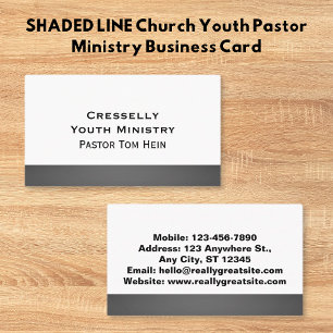 SHADED LINE Church Youth Pastor Ministry  Business Card