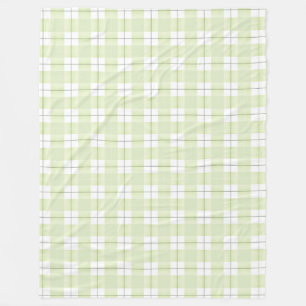 Shaded Pale Green Plaid Fleece Blanket