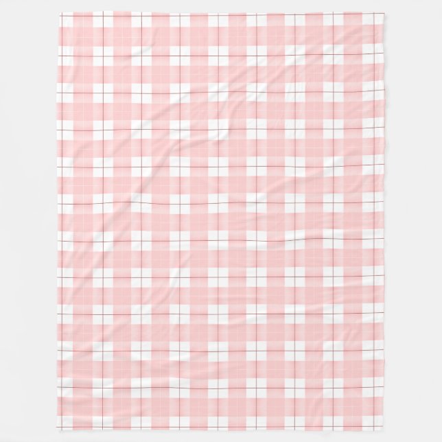 Shaded Pink Plaid Fleece Blanket (Front)