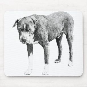 Shaded Pit Bull Desk Pad Mouse Mat