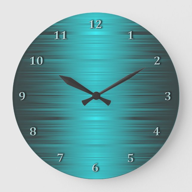 Shaded Turquoise Aqua Wall Clock (Front)
