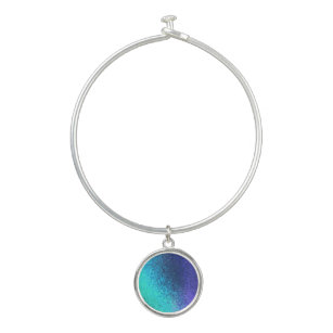 Shades Blue Shiny Abstract Bangle Bracelet Charm