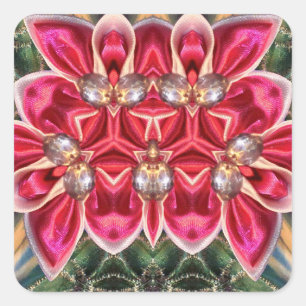 ~ Shades Green, Silver, Pink ~ Square Sticker