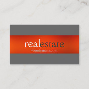 Shades Grey Orange Real Estate Agent Business Card
