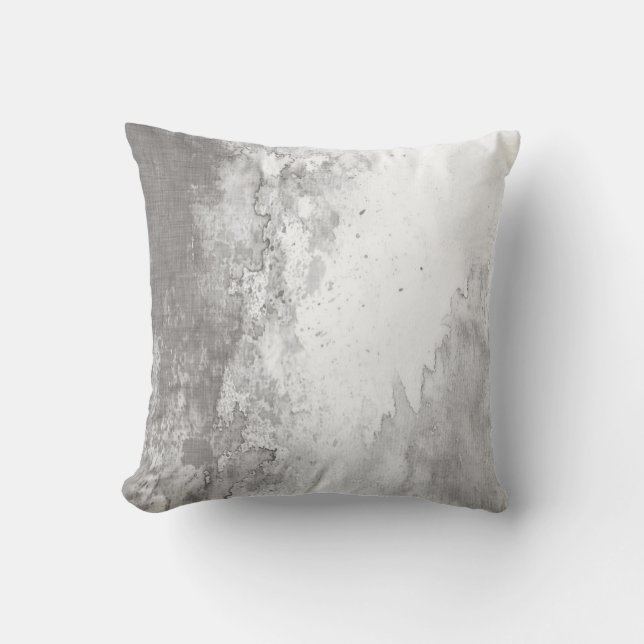 Shades Grey/White Abstract Decor Pillow (Front)