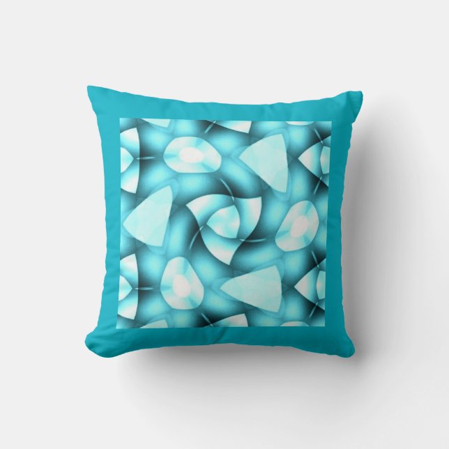 Shades of Aqua Twisted Geometrics Cushion (Front)