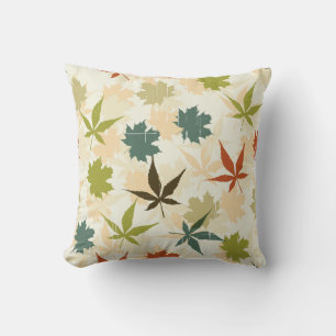 Shades of Autumn in Teal Rust Green Throw Pillow