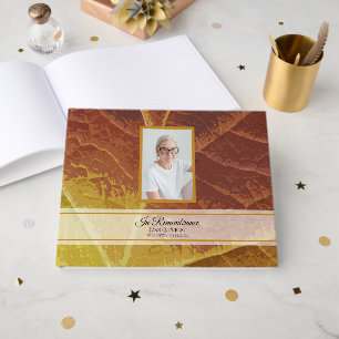 Shades of Autumn Leaf Celebration of Life Memorial Guest Book