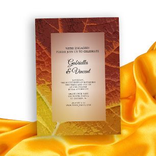Shades of Autumn Leaf Engagement Party Invitation