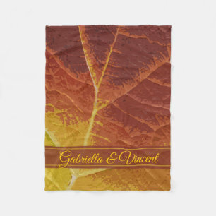 Shades of Autumn Leaf Wedding Fleece Blanket