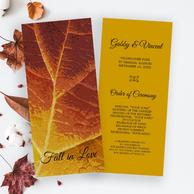 Shades of Autumn Leaf Wedding Program Programme (Creator Uploaded)