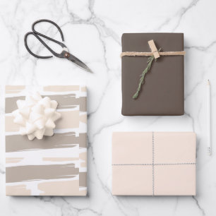 Shades of beige Paint Swipe Wrapping Paper Sheet