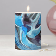 Shades of blue 3" x 4" Pillar Candle