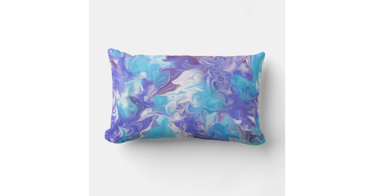 Shades of Blue Abstract Lumbar Pillow Zazzle