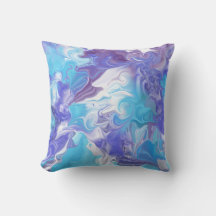 Shades of Blue Abstract Throw Pillow