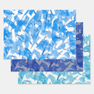Shades of Blue All Occasion Wrapping Paper Sheet