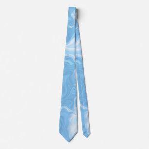 Shades of Blue and White Waves Tie
