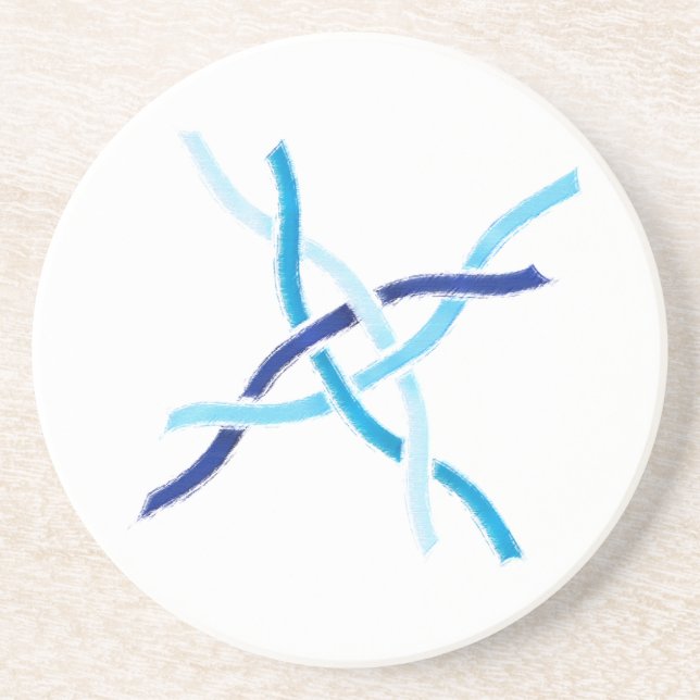 Shades of Blue Celtic Knot Coaster (Front)