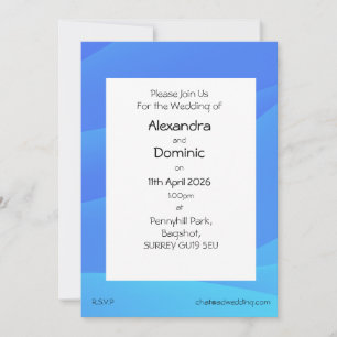 Shades of blue colour ombre gradient background invitation