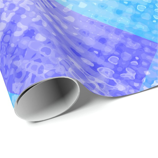 Shades of Blue Cool Upbeat Diamond Pattern Bubbles Wrapping Paper (Roll Corner)