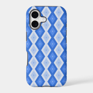 Shades of blue diamond pattern Case-Mate iPhone ca