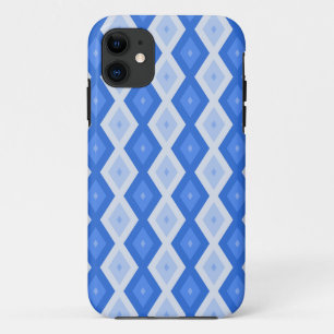 Shades of blue diamond pattern iPhone 11 case