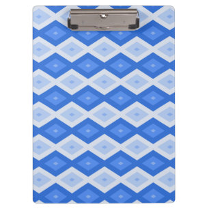 Shades of blue diamond pattern clipboard