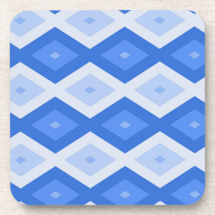 Shades of blue diamond pattern coaster