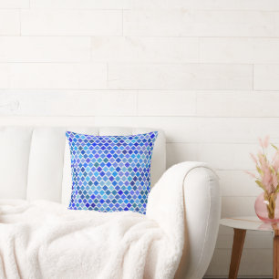 Shades of Blue Diamond Pattern Cushion