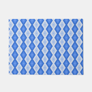 Shades of blue diamond pattern doormat
