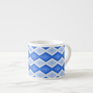 Shades of blue diamond pattern espresso cup