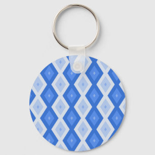 Shades of blue diamond pattern key ring
