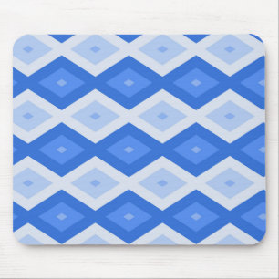 Shades of blue diamond pattern mouse mat