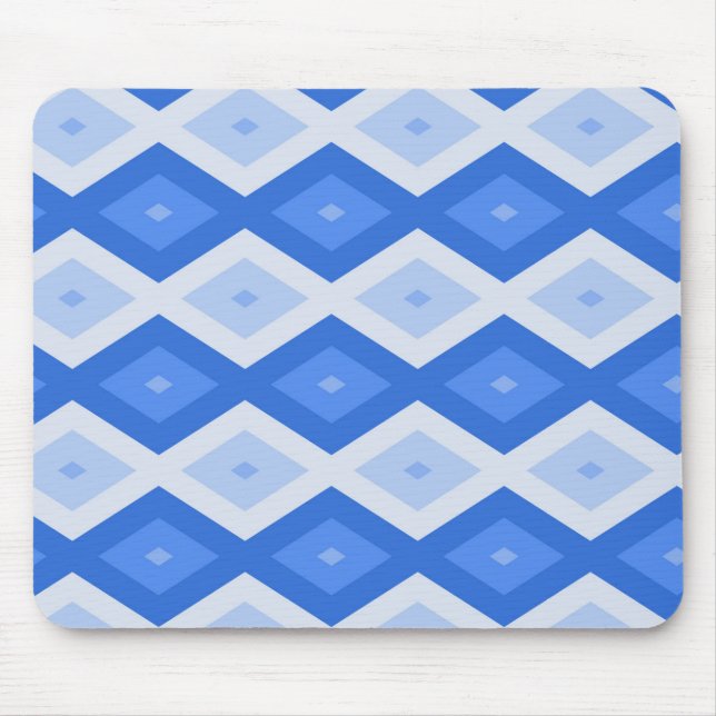 Shades of blue diamond pattern mouse mat (Front)