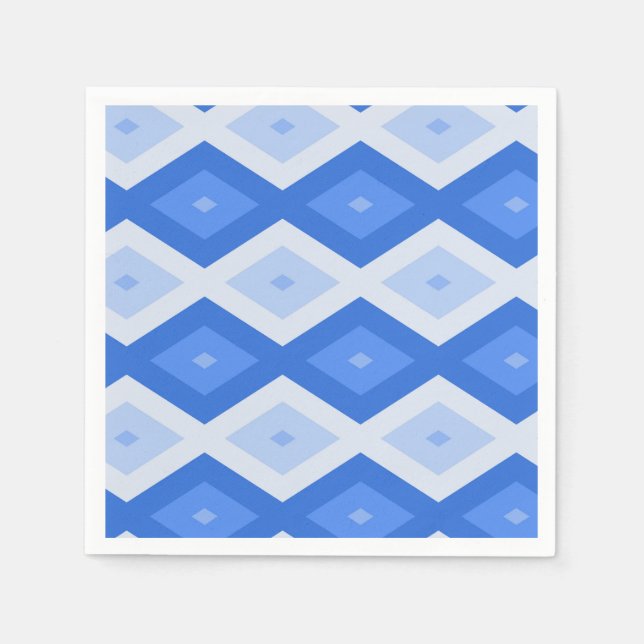 Shades of blue diamond pattern napkin (Front)