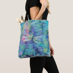 Shades of Blue Dragonflies Tote Bag