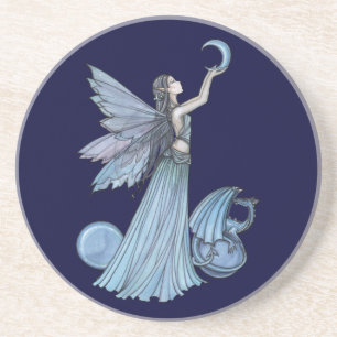 Shades of Blue Fairy Dragon Coaster