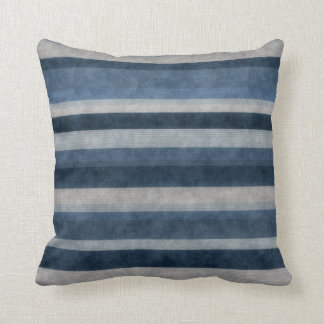 Shades of Blue Faux Corduroy Striped Pattern Cushion