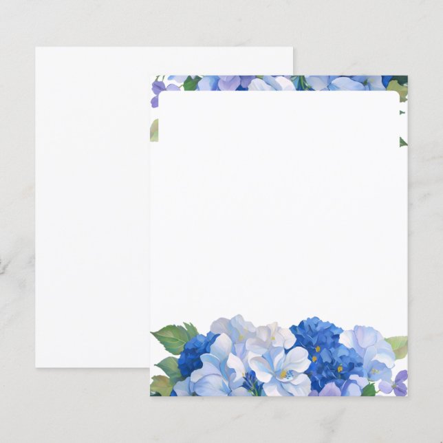 Shades of Blue Florals Letterhead (Front/Back)