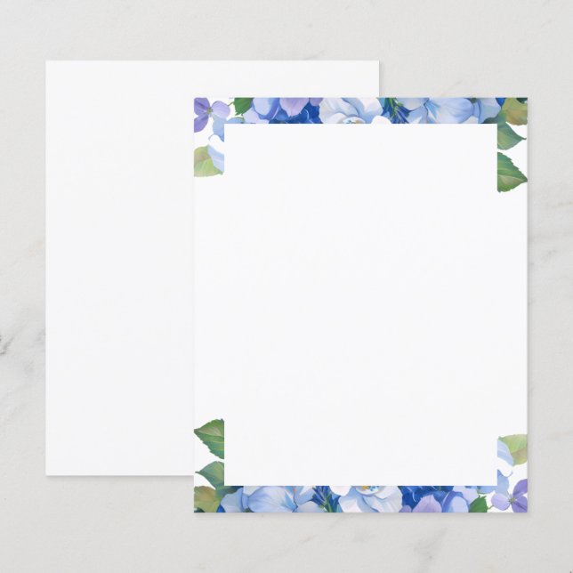 Shades of Blue Florals Letterhead (Front/Back)