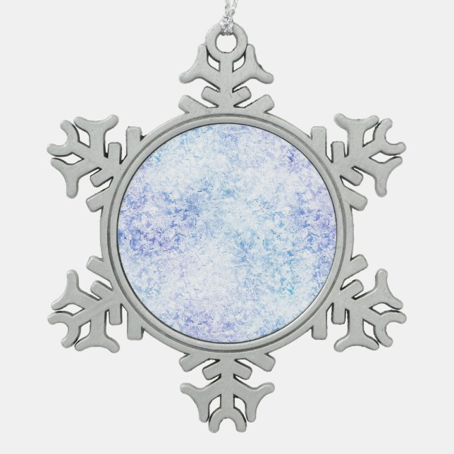 Shades of blue frost pewter ornament (Front)