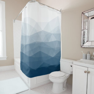 Shades of Blue geometric design Shower Curtain