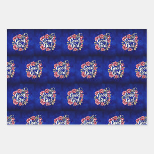 Shades of Blue Good Girl Morally Grey Wrapping Paper Sheet