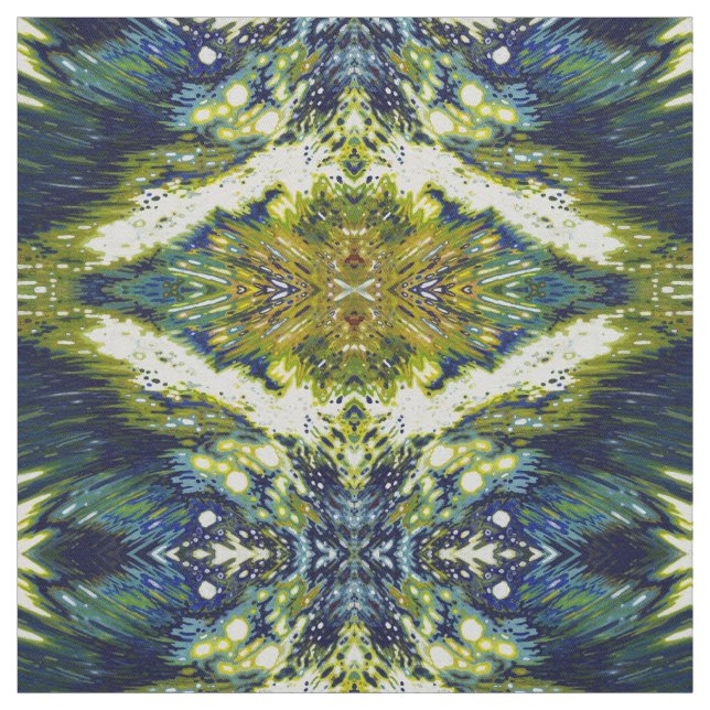 Shades of Blue & Green Boho Fabric by the yard (Swatch)