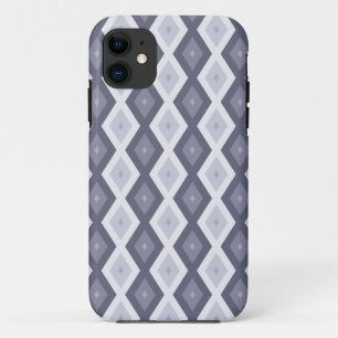 Shades of blue grey diamond pattern iPhone 11 case