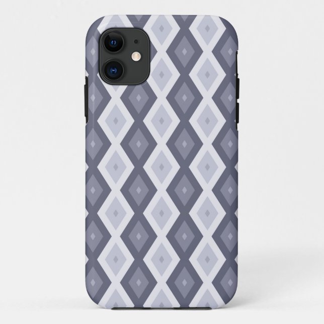 Shades of blue grey diamond pattern Case-Mate iPhone case (Back)