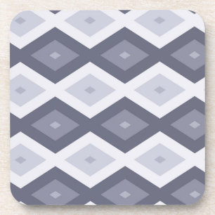 Shades of blue grey diamond pattern coaster