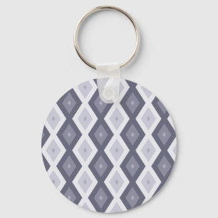 Shades of blue grey diamond pattern key ring