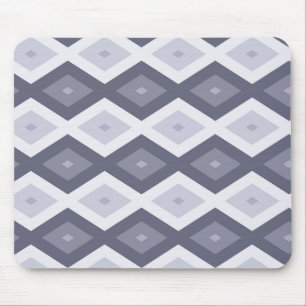 Shades of blue grey diamond pattern mouse mat